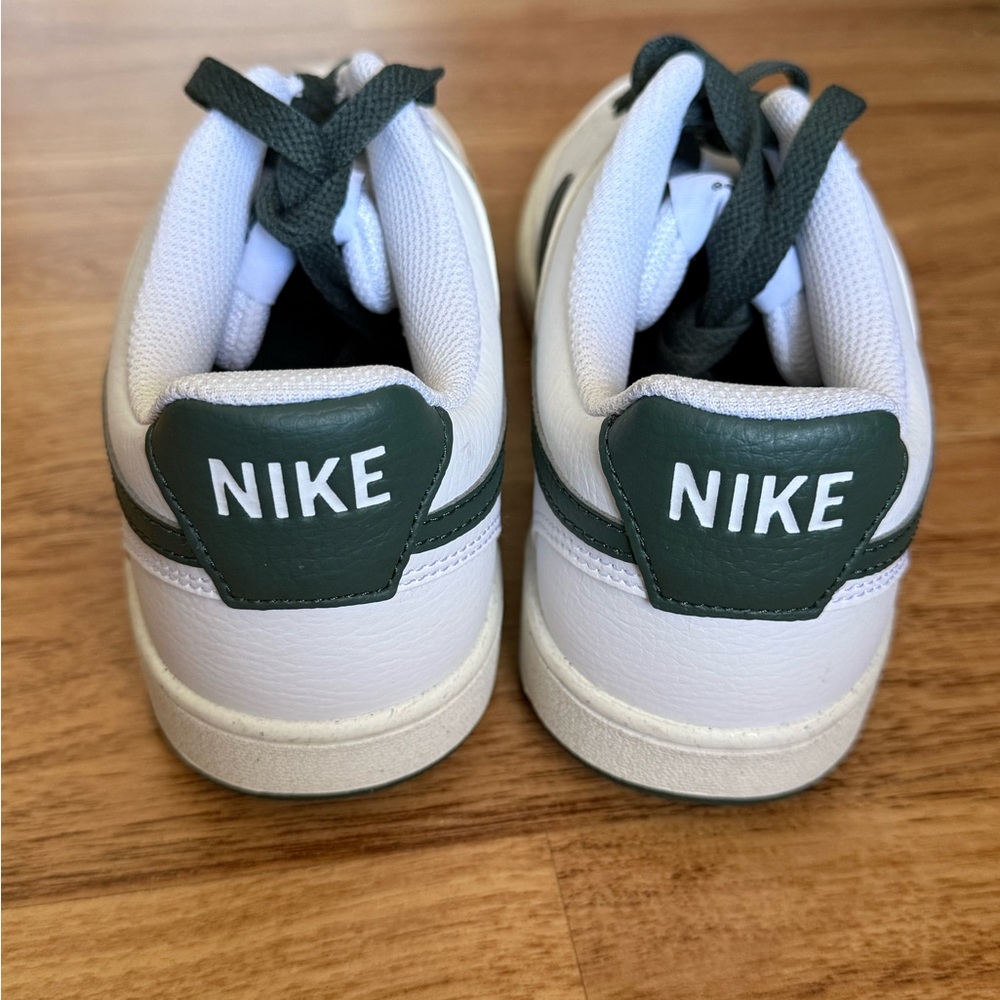 Nike White Sneakers with Dark Green Swoosh - Picture 3 of 4